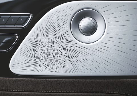 Two speakers of the available audio system are shown in a 2024 Lincoln Aviator® SUV | Magic City Lincoln in Roanoke VA