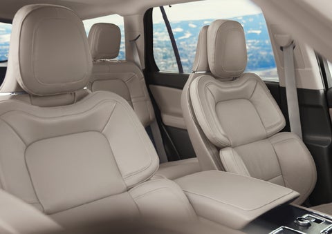 The interior of a 2024 Lincoln Aviator® SUV in the Sandstone interior color | Magic City Lincoln in Roanoke VA