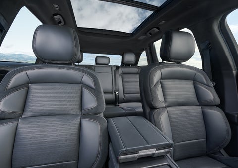 The spacious second row and available panoramic Vista Roof® is shown. | Magic City Lincoln in Roanoke VA